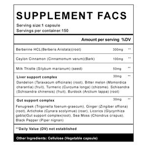 Kaneelmelkdistel Met Paardenbloem Kurkuma Bittere Meloen Fenegriek <span class=keywords><strong>Capsules</strong></span> Veganistische Immuunvoedingssupplementen - Product Image 2