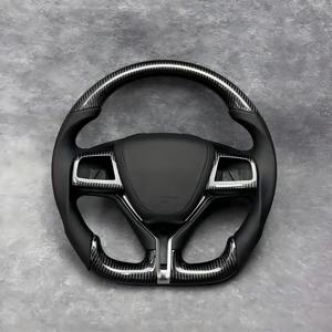 Volante de Lujo en Fibra de Carbono y Cuero Nappa para <span class=keywords><strong>Maserati</strong></span> <span class=keywords><strong>Ghibli</strong></span> Levante con Costuras y Logotipo Personalizados - Product Image 3