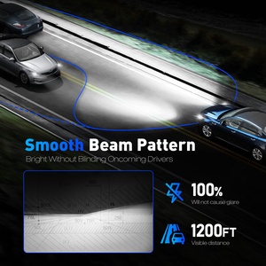 Novsight N99 Fari LED 100W Abbaglianti/<span class=keywords><strong>Anabbaglianti</strong></span> <span class=keywords><strong>H7</strong></span> 6000K IP68 Impermeabili 24000LM Plug & Play per Audi A3/A4/X5/A8 Adattamento Universale - Product Image 6