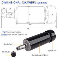 YouQi Produsen ER11 Collet 500W Motor Penggilingan 0,5 KW Motor CNC Kit Motor Poros untuk Ukiran DIY