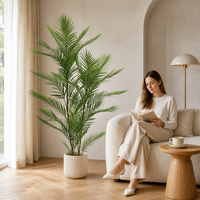 Palmier Areca Artificiel Réaliste de 1,5 m, Faux Dypsis Lutescens en Pot, Décoration Intérieure pour Salon, Bureau, Hôtel, Vente en Gros