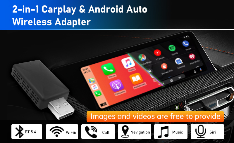 Android Auto 2 In 1 Wireless CarPlay Adapter USB BT Produktbild-Vorschau 11