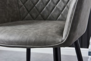 Chaises de salle à manger rembourrées en cuir moderne, style nordique, luxe, restaurant, cuisine, chaises de salle à manger modernes - Product Image 4