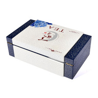 Boîte cadeau de thé en gros avec motif pivoine bleue chinoise, boîte d'emballage rigide haut de gamme pour coffret cadeau de thé