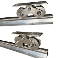 Roue de porte coulissante d'entrepôt Songyin Kunshen moderne en acier inoxydable 22MM à double roulement, faible bruit, rouleau suspendu à rainure U V Y