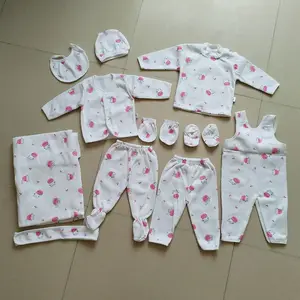 11 pièces Layette Bebe ensemble nouveau-né vêtements accessoires cadeau ensemble pour bébé garçons filles convient nouveau-né à 0-12 mois