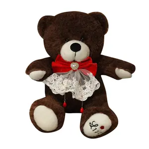 New Hug Teddy Bear Plush Toy Piliow Teddy Bear Stuffed Animal Toy I Love You Bow Knot Big Teddy Bear Doll For Kids Gift