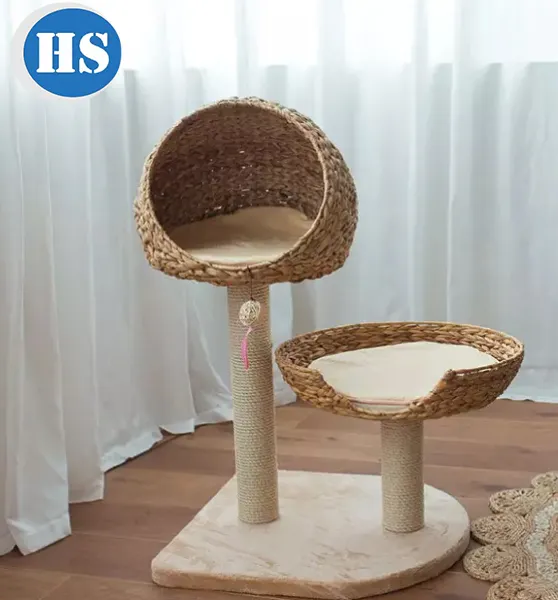 High Quality Cat Climbing Frame Tower Banana leaf Straw Scratcher House Cat Tree Villa