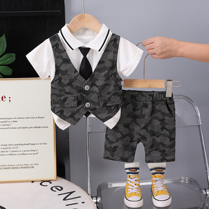 Conjunto de Chaqueta y Pantalones Cortos de Dibujos Animados para Niños - Traje de Felpa 100% Algodón con <span class=keywords><strong>Sudadera</strong></span> y Pantalones Deportivos - Product Image 2