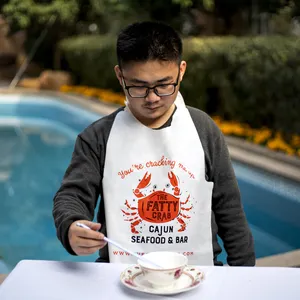 Custom Printed Lobster Crab Disposable Restaurant Bib Single Use Plastic Adults Bibs Personalized Plastic Bibs For Restaurant