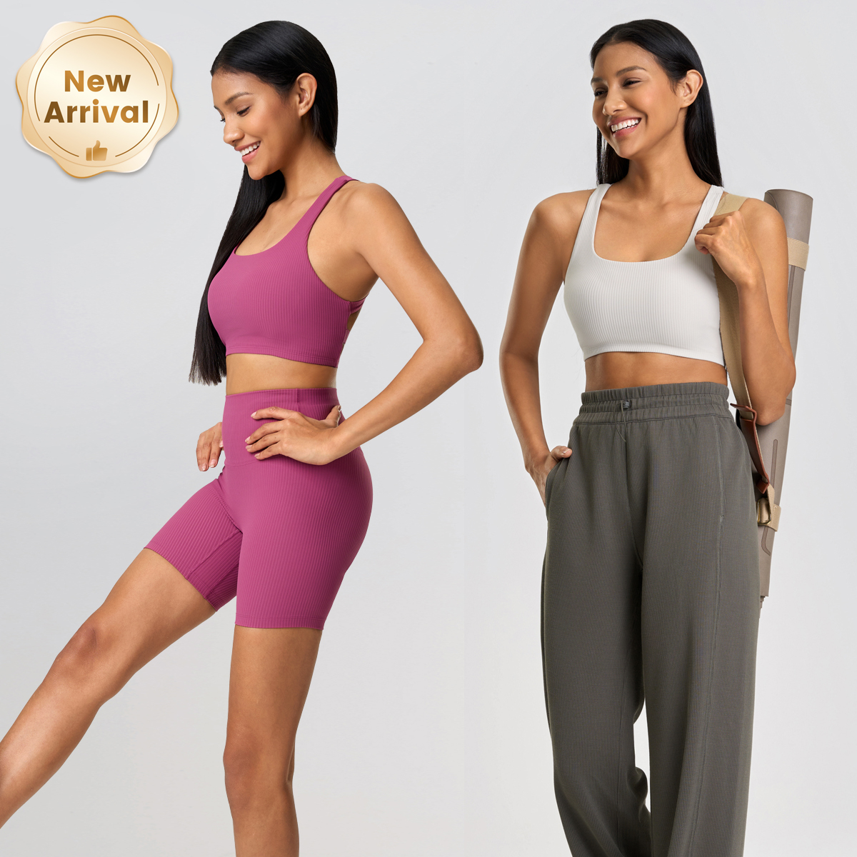 Wholesale Custom High-Support Sports Bra with Ribbed Cross Back High-Elasticity Yoga Bra Hollow out Print Sports Wear Padded Bra