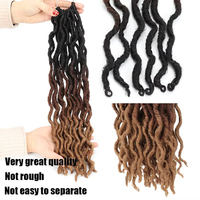 Extensions de cheveux au crochet Goddess Faux Locs, 6 paquets, Locs Gypsy doux, Dreadlocks synthétiques ondulées, 3 tons, bouclées, résistantes à la chaleur et ignifuges