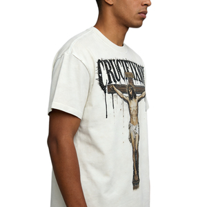 T-shirt décontracté pour homme en coton tricoté 100% uni, effet vieilli, coupe ample, 150 GSM, imprimé DTG - Product Image 2