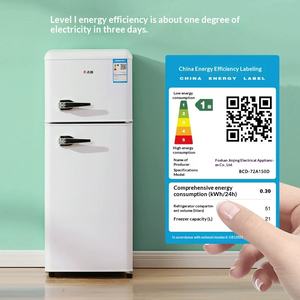 Chigo Retro Kleine Huishoudelijke Koelkast Dubbele Deur Nostalgische Koeling Vriesfunctie <span class=keywords><strong>Mini</strong></span> Huurwoning Automatische Ontdooiing Energiezuinig - Product Image 3