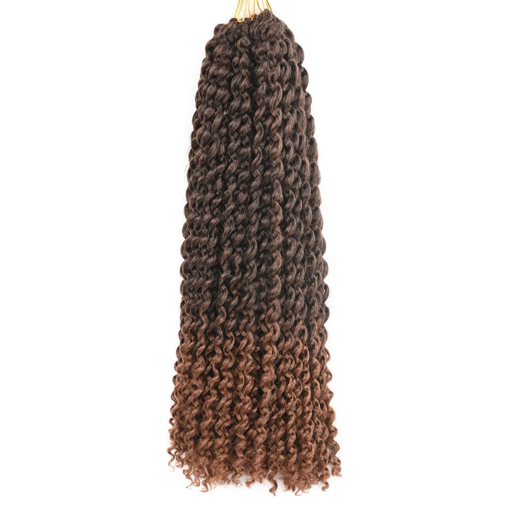 18 pouces 22 Brins Résistant À La Chaleur Fiber Pré Bouclée Synthétique Vague D'eau Tresse Crochet Cheveux