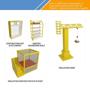 Maisonnette de chantier en bois pour enfants, jeu de rôle de constructeur, équipement de jeu intérieur personnalisé - Product Image 2
