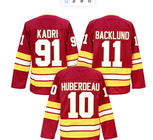 Camiseta de hockey sobre hielo de los Calgary Flames 91 Kadri 11 Backlund 10 Huberdeau, uniforme de hockey cosido, camiseta deportiva para hombre - Product Image 1