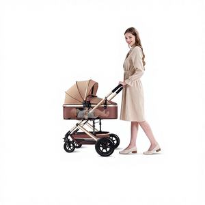 Poussette bébé légère en métal, quatre saisons, pliable bidirectionnelle, nacelle de couchage, amortisseur pour nouveau-né - Product Image 1