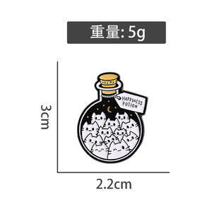スミングピン漫画猫幸福ポーションエナメルピン猫愛好家金属ブローチラペルバックパックバッジ面白いジュエリーギフト - Product Image 6