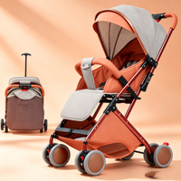 Poussette bébé en acier inoxydable de haute qualité, pliable, utilisable en extérieur, pour les enfants de 0 à 6 ans, avec position assise ou inclinée.