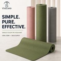 Tapete de Yoga Ortopédico Yugaland de TPE de un Solo Color, con Amortiguación de Alto Rebote, para Fisioterapia y Pilates, Venta al Por Mayor de Fábrica