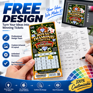 บัตรขูดรางวัลแบบใหม่ พิมพ์เงา หมายเลขซีเรียล โลโก้สั่งทำ ข้อมูลแปรผัน บัตรกระดาษแข็ง พิมพ์ซิลค์สกรีน แบบสลากกินแบ่ง - Product Image 4