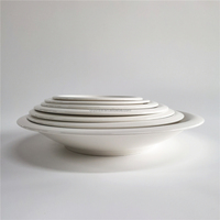 Assiettes à soupe en porcelaine de céramique de banquet de mariage de restaurant de plats d'hôtel blancs unis de conception unique moderne de haute qualité