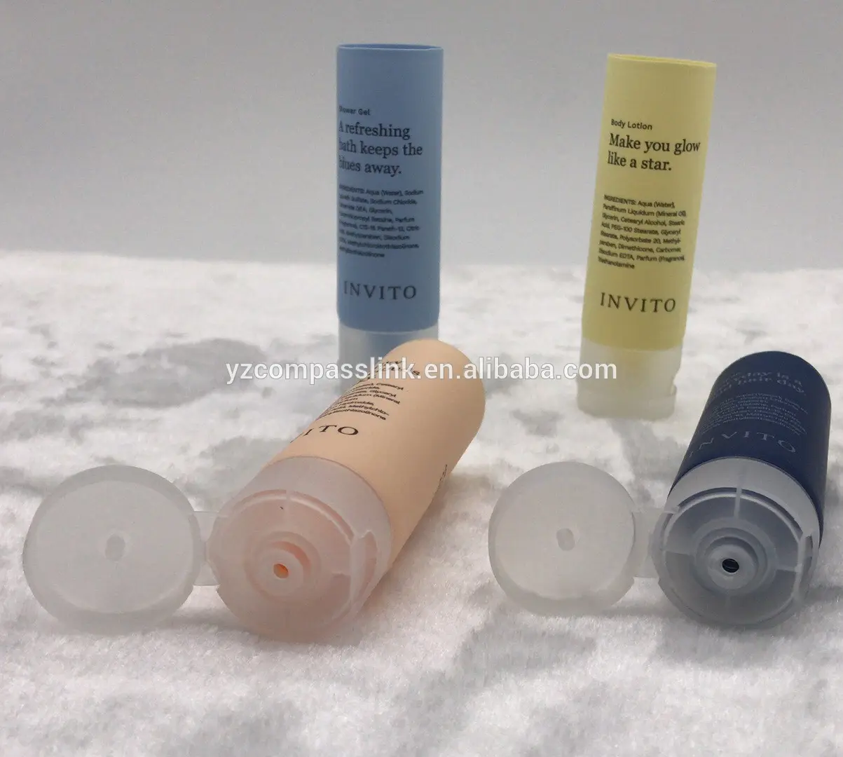 5 stelle bottiglie di dimensioni personalizzate tubo sapone shampoo per capelli e balsamo monouso servizi dell'hotel cosmetici gel doccia gel da bagno
