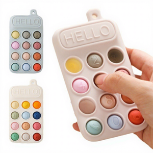 Tétine <span class=keywords><strong>de</strong></span> téléphone portable pour bébé en silicone à mâcher avec chaîne apaisante anti-<span class=keywords><strong>sucette</strong></span> pour nourrissons - Product Image 2
