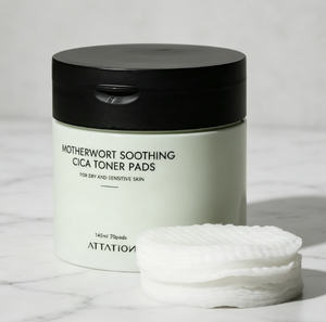 ATTATION Pads Toniques Cica en Pot Refermable Apaisants Exfoliants Calmants pour la Peau Usage Quotidien à l'Agripaume Soins Coréens pour Femmes Fabriqués en Corée - Product Image 1