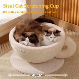 Wholesale Coffee Cup-Shaped Sisal Cat Tree Integrated Grab Board <b>Bed</b> <b>Nest</b> Large Space Design Scratch-Resistant Hemp Rope Cut - Product Image 1