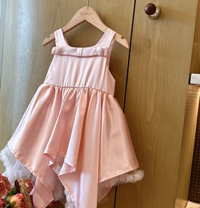 <span class=keywords><strong>Robe</strong></span> <span class=keywords><strong>chic</strong></span> pour filles, bretelles spaghetti, rose, ourlet irrégulier, pour fête d'anniversaire, sorties décontractées - Product Image 6