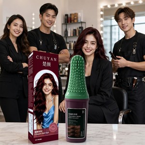 Tinte para el Cabello Color Borgoña en Crema 200ml con Aplicador de Peine a Base de Plantas, Venta al Por Mayor, Marca Privada OEM - Product Image 5