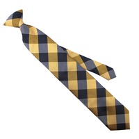 Cravate pré-nouée à clip pour homme, 100 % polyester tissé à carreaux, facile à porter, pour agents de sécurité, vente en gros Chine