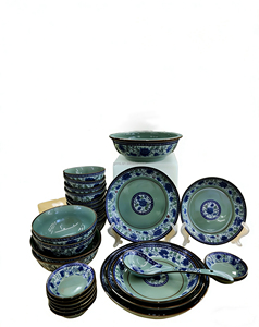 Assiettes en céramique de haute qualité, écologiques, à motifs végétaux, vente en gros, nouveau style chinois, forme ronde, durables et compatibles micro-ondes - Product Image 5