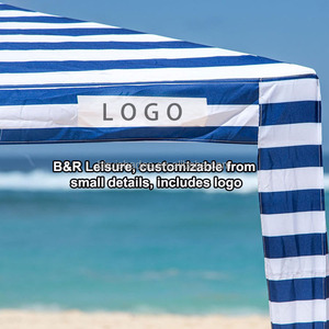BR mediano grande refugio sombra playa cabaña tienda portátil plegable aluminio poste cuadrado sombrilla para verano Parque Camping evento - Product Image 6
