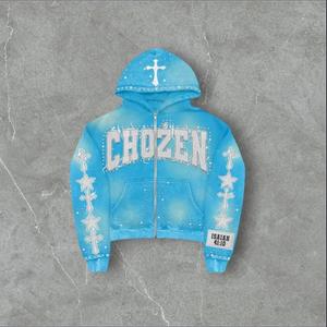 Tute Sportive Personalizzate Stile Vintage con Zip Effetto Lavato e Usurato, <span class=keywords><strong>Pantaloni</strong></span> a Zampa Traspiranti con Ricamo, Vestibilità Comoda Stile Street - Product Image 5