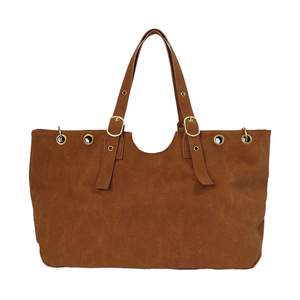 Wildleder-Tragetasche mit Ösen für Damen, neue trendige modische Schultertasche mit großem Fassungsvermögen, vielseitige und stilvolle Nieten-Biker-Handtasche - Product Image 6