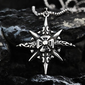 Stainless Steel Men's <b>Cross</b> Pendant Geometric Asymmetry Design For Clothing Matching Gift - Product Image 2