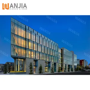 高性能外墙铝结构玻璃立面lowe钢化隔热玻璃铝幕墙