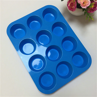 Moules à tartelettes DIY antiadhésifs 12 cavités en silicone réutilisables, compatibles lave-vaisselle et four, pour muffins et cupcakes