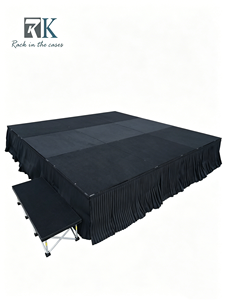 Scène pliante de haute qualité à prix d'usine, en alliage d'aluminium noir, pour événements extérieurs et mariages - Product Image 1
