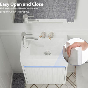 Europei sanitari Hotel lavabo bagno mobile da 16 pollici galleggiante moderno bagno sottile vanità con lavello - Product Image 4