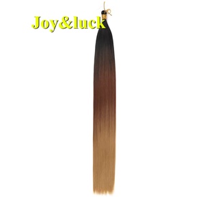 Grosir ekstensi rambut kepang Crochet tulang sintetis lurus mengepang panjang halus lurus rambut poni Crochet rambut massal - Product Image 4