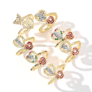 แหวนเพชรสวิสชุบทองสำหรับผู้หญิงชุดศาสนาปรับควา<span class=keywords><strong>ม</strong></span>รักตลอดกาล - Product Image 1