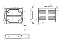 LED SMD 2835 dengan Suhu Warna Ganda Putih Hangat dan Putih Dingin Desain Cangkir Horizontal Ra80 Sudut Pandang 120