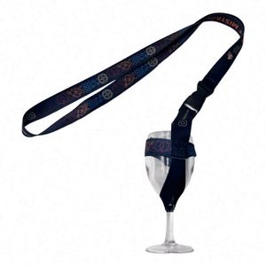 Promotional Printed Nylon <b>Polyester</b> Personalizado Wine Glass Holder <b>Lanyard</b> With Logo Custom - Product Image 1