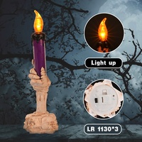 Main de fantôme électronique en coton De Long Z271 pour Halloween, alimentée par piles, lumineuse, décorative, pour usage intérieur, ambiance de fête ou maison hantée