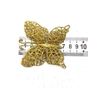 Adornos de mariposa artificial S18, decoración para árbol de Navidad, manualidades navideñas, adornos de mariposa para árbol de Navidad con purpurina - Product Image 4