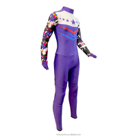 Combinaison de patinage de course de vitesse respirante conçue sur mesure, fermeture à glissière coupe-vent confortable, patinage sur glace de grande taille